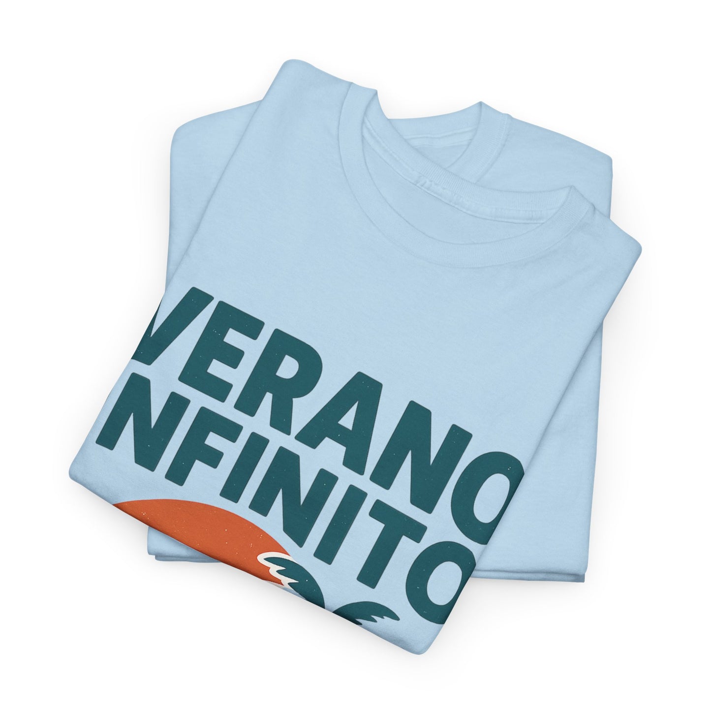 Unisex Heavy Cotton Tee with 'Verano Infinito' Design - Summer Vibes, Beachwear, Casual, Vacation T-Shirt, Gift