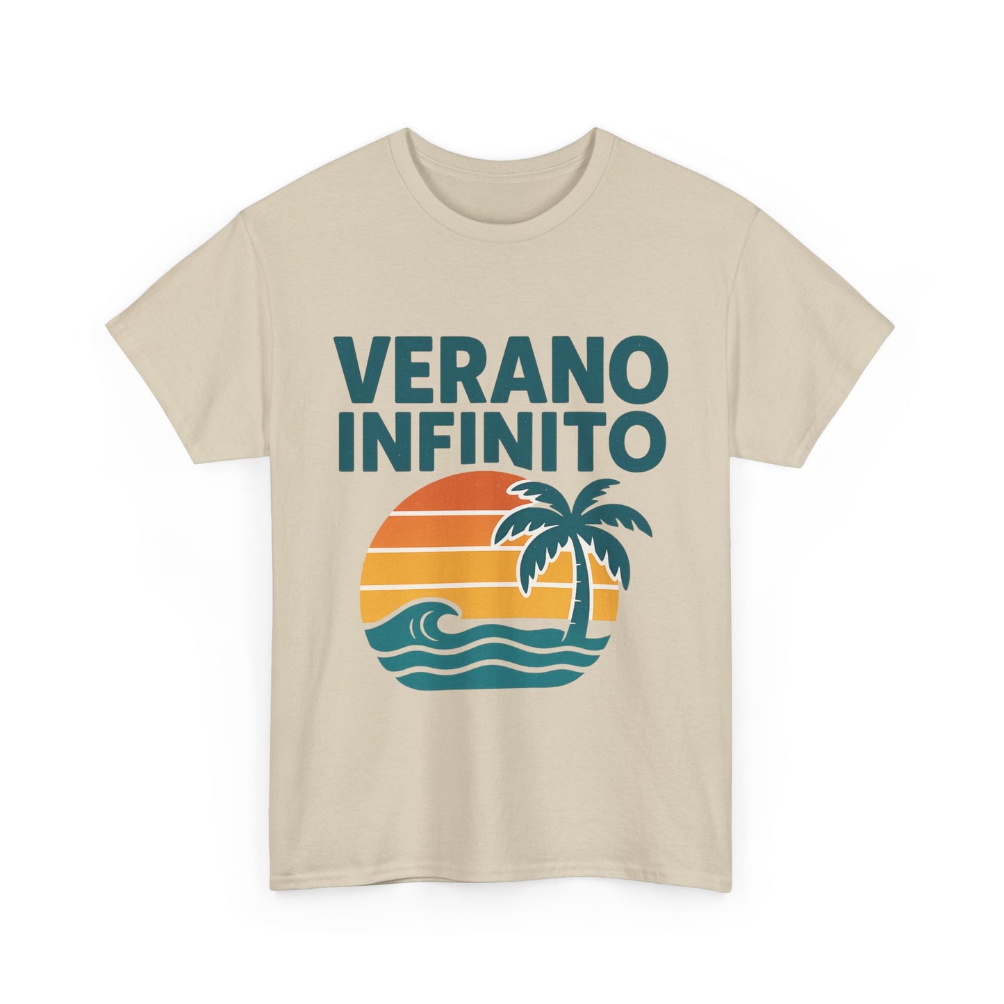 Unisex Heavy Cotton Tee with 'Verano Infinito' Design - Summer Vibes, Beachwear, Casual, Vacation T-Shirt, Gift