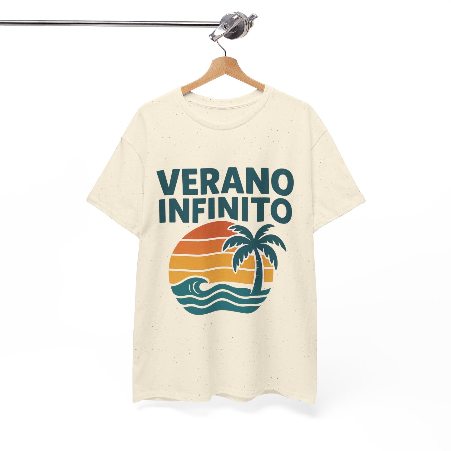 Unisex Heavy Cotton Tee with 'Verano Infinito' Design - Summer Vibes, Beachwear, Casual, Vacation T-Shirt, Gift