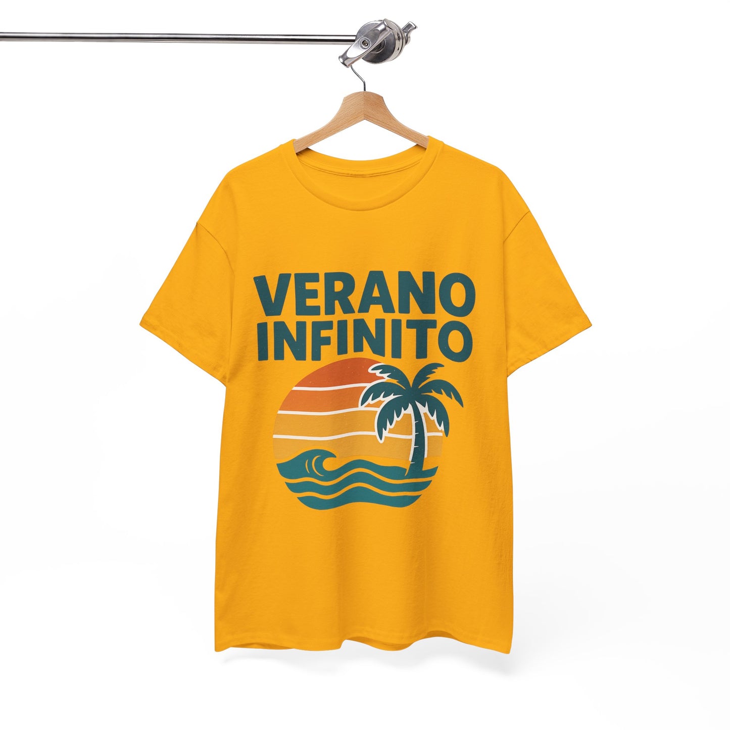 Unisex Heavy Cotton Tee with 'Verano Infinito' Design - Summer Vibes, Beachwear, Casual, Vacation T-Shirt, Gift