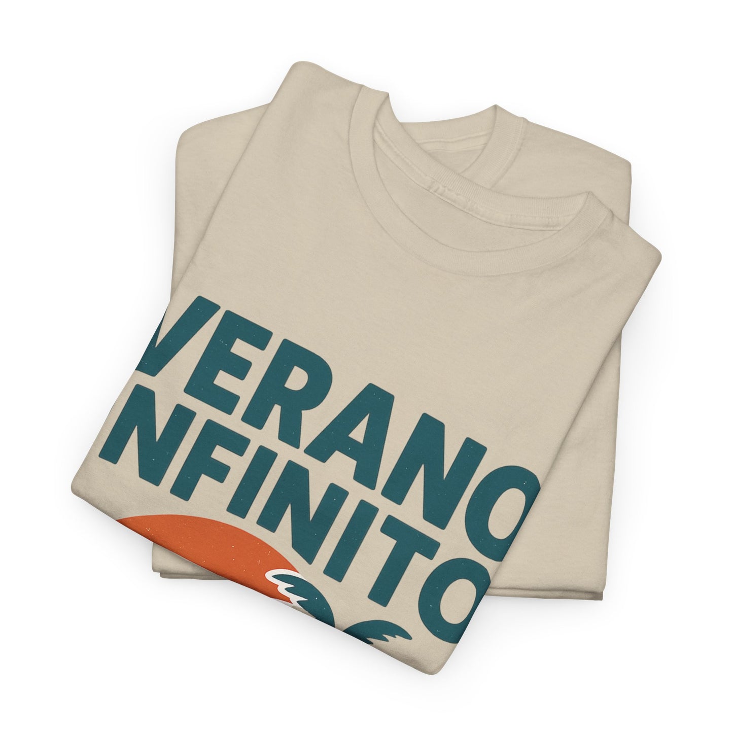 Unisex Heavy Cotton Tee with 'Verano Infinito' Design - Summer Vibes, Beachwear, Casual, Vacation T-Shirt, Gift