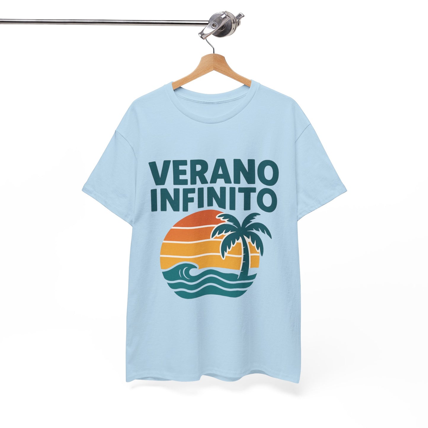 Unisex Heavy Cotton Tee with 'Verano Infinito' Design - Summer Vibes, Beachwear, Casual, Vacation T-Shirt, Gift