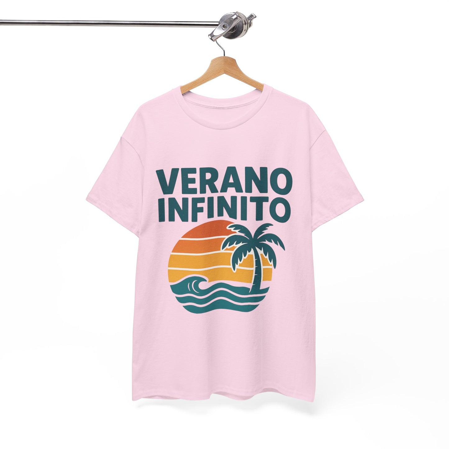 Unisex Heavy Cotton Tee with 'Verano Infinito' Design - Summer Vibes, Beachwear, Casual, Vacation T-Shirt, Gift