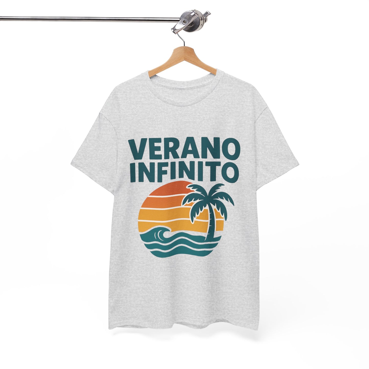 Unisex Heavy Cotton Tee with 'Verano Infinito' Design - Summer Vibes, Beachwear, Casual, Vacation T-Shirt, Gift