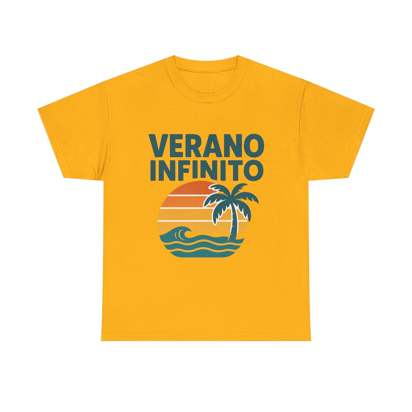 Unisex Heavy Cotton Tee with 'Verano Infinito' Design - Summer Vibes, Beachwear, Casual, Vacation T-Shirt, Gift