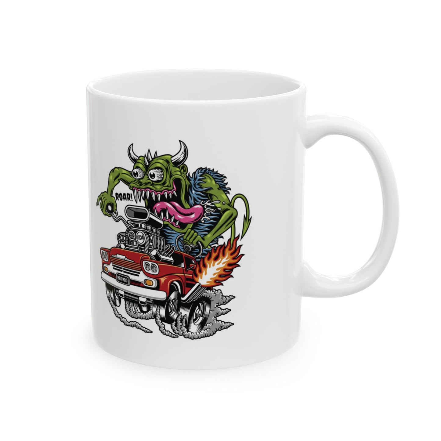 Mug - Alien En Coche Estilo Retro