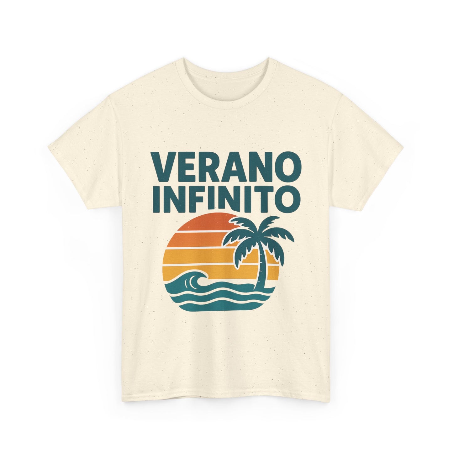 Unisex Heavy Cotton Tee with 'Verano Infinito' Design - Summer Vibes, Beachwear, Casual, Vacation T-Shirt, Gift