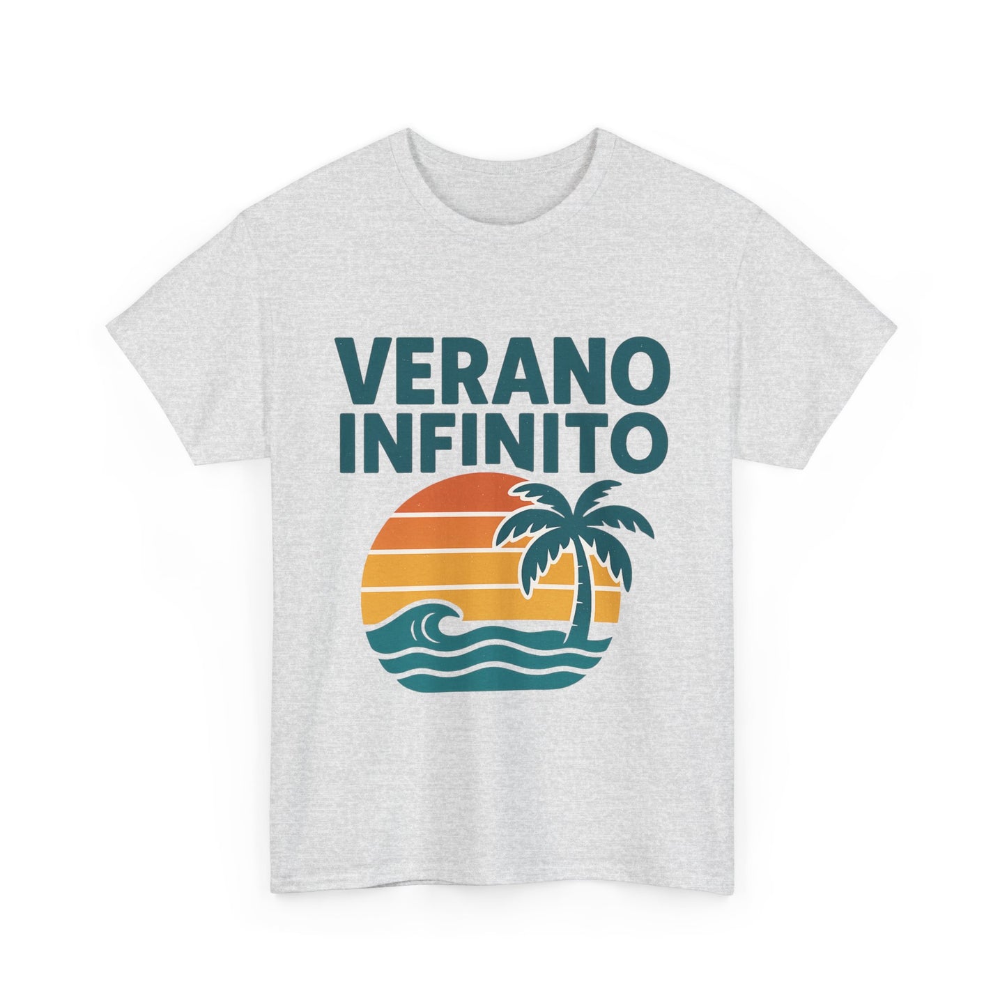 Unisex Heavy Cotton Tee with 'Verano Infinito' Design - Summer Vibes, Beachwear, Casual, Vacation T-Shirt, Gift