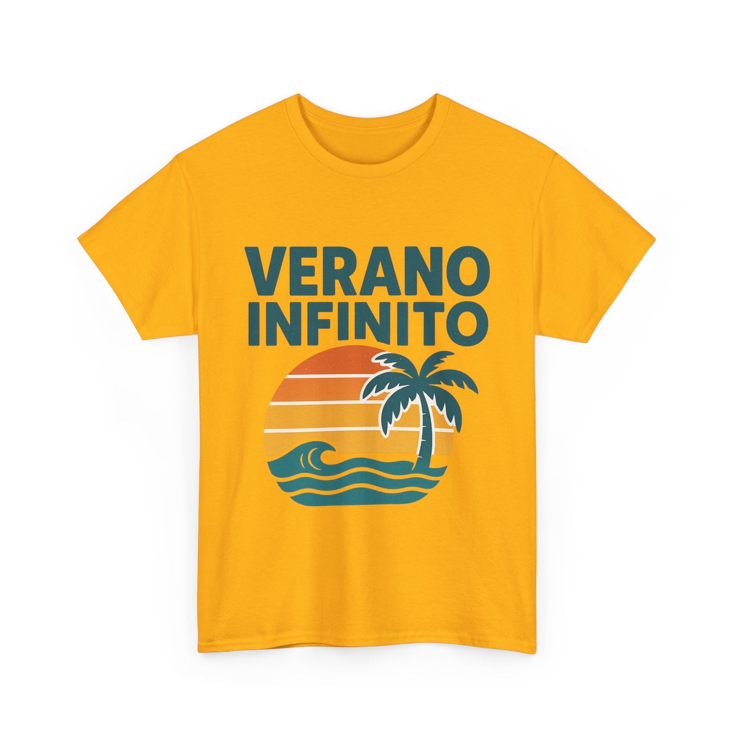Unisex Heavy Cotton Tee with 'Verano Infinito' Design - Summer Vibes, Beachwear, Casual, Vacation T-Shirt, Gift