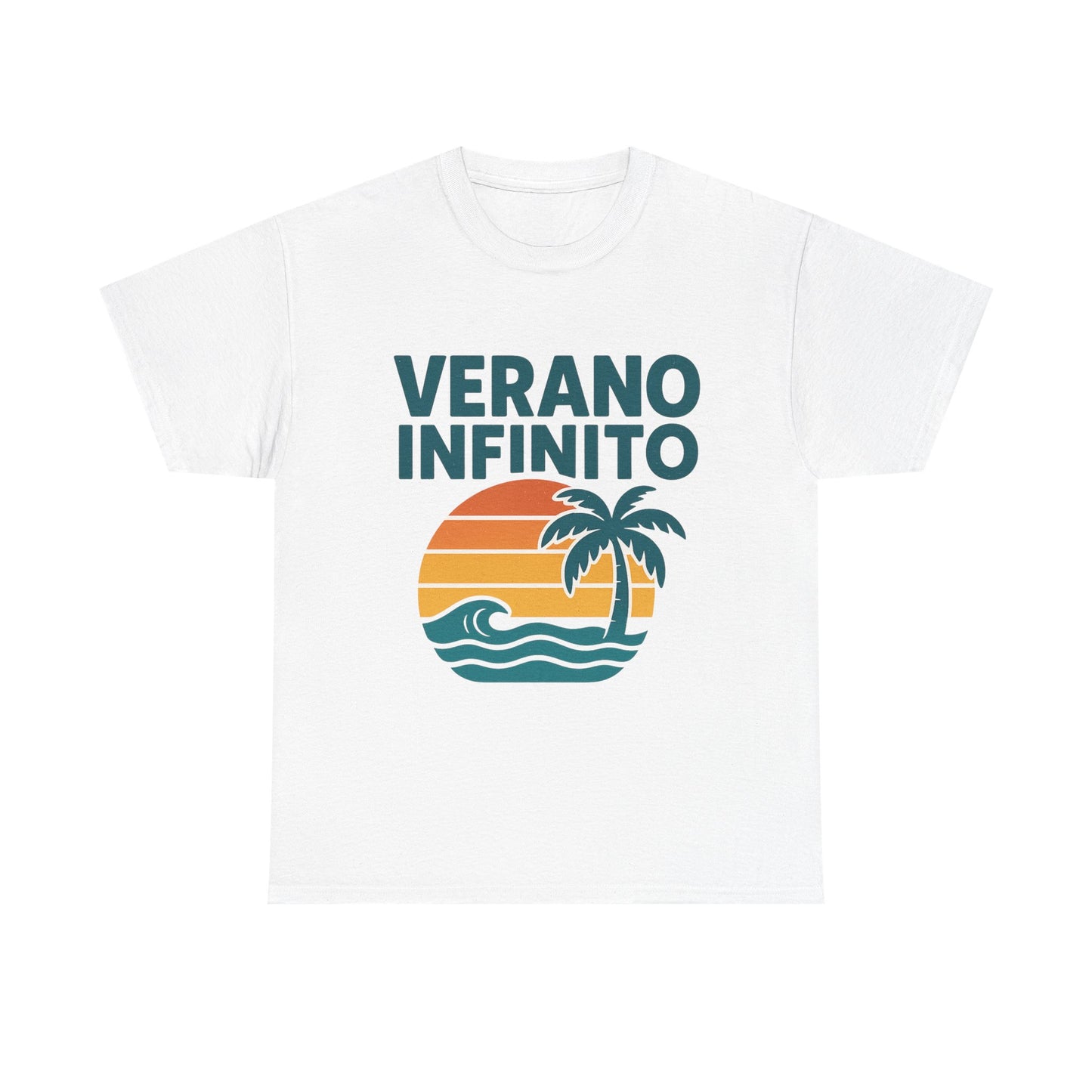 Unisex Heavy Cotton Tee with 'Verano Infinito' Design - Summer Vibes, Beachwear, Casual, Vacation T-Shirt, Gift