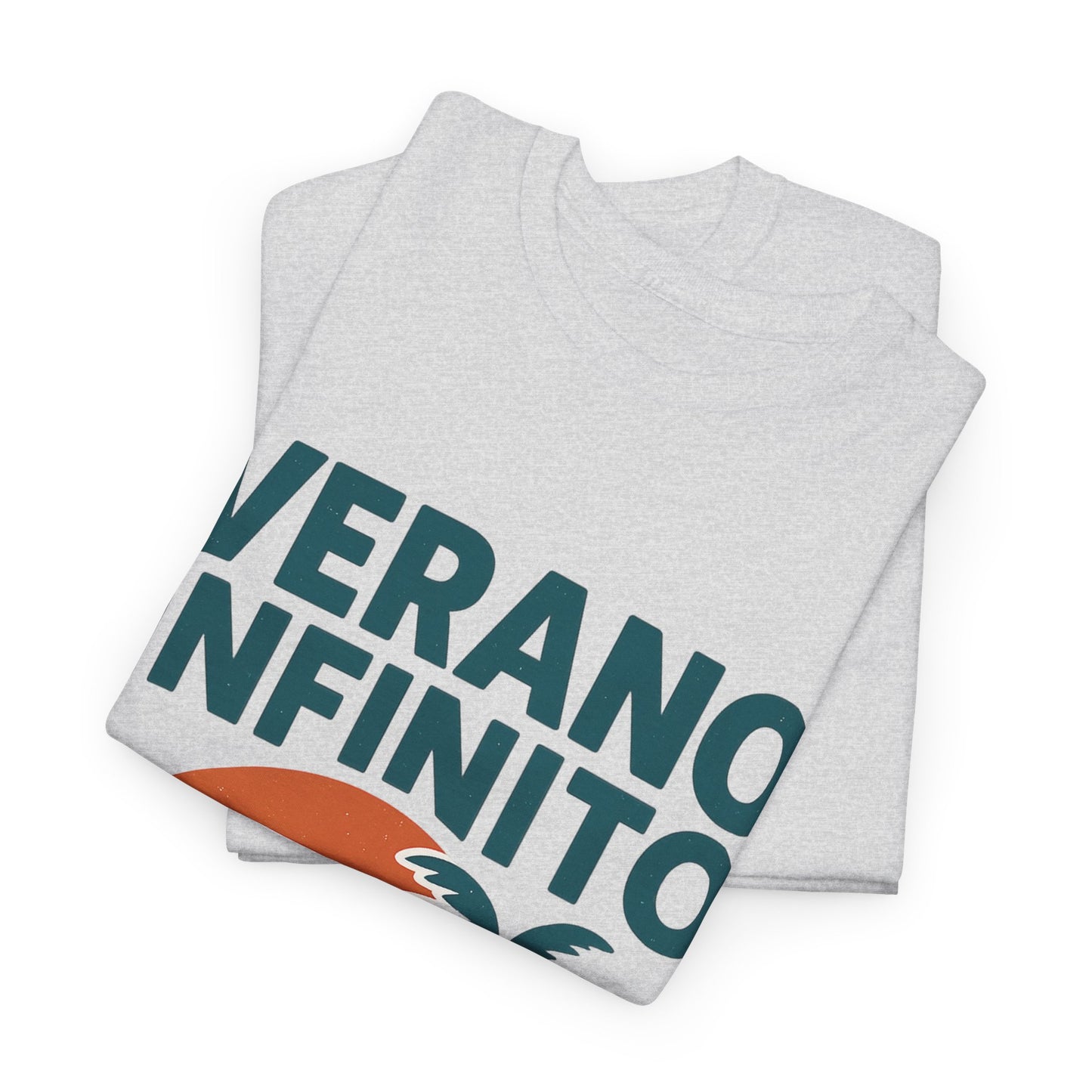Unisex Heavy Cotton Tee with 'Verano Infinito' Design - Summer Vibes, Beachwear, Casual, Vacation T-Shirt, Gift
