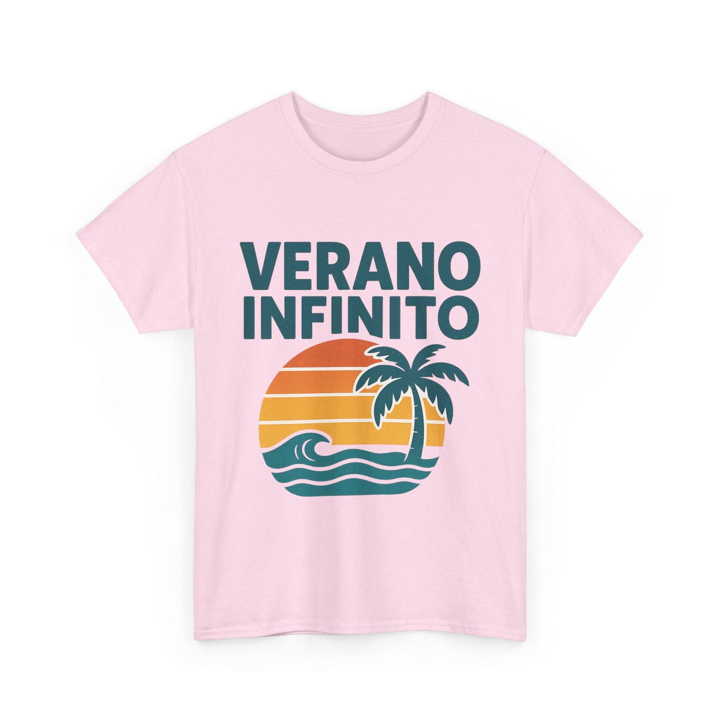 Unisex Heavy Cotton Tee with 'Verano Infinito' Design - Summer Vibes, Beachwear, Casual, Vacation T-Shirt, Gift