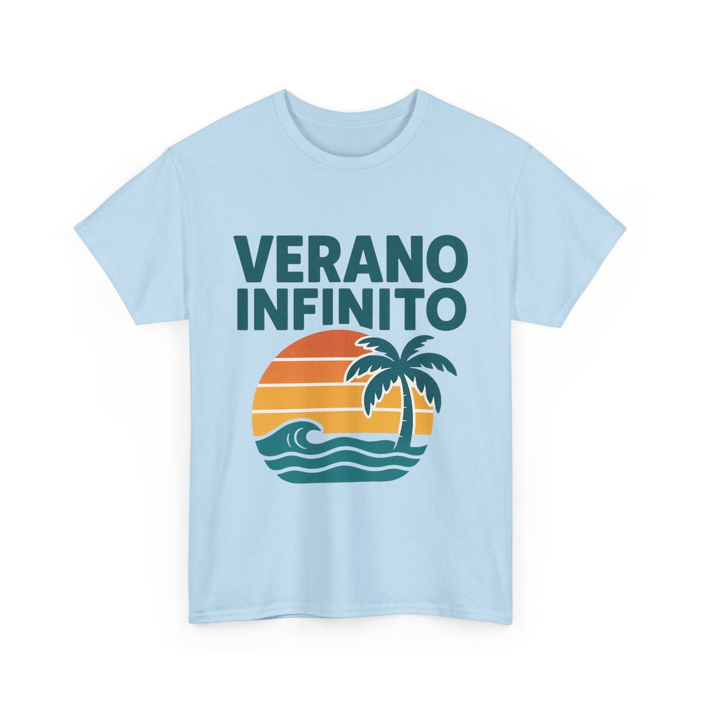 Unisex Heavy Cotton Tee with 'Verano Infinito' Design - Summer Vibes, Beachwear, Casual, Vacation T-Shirt, Gift