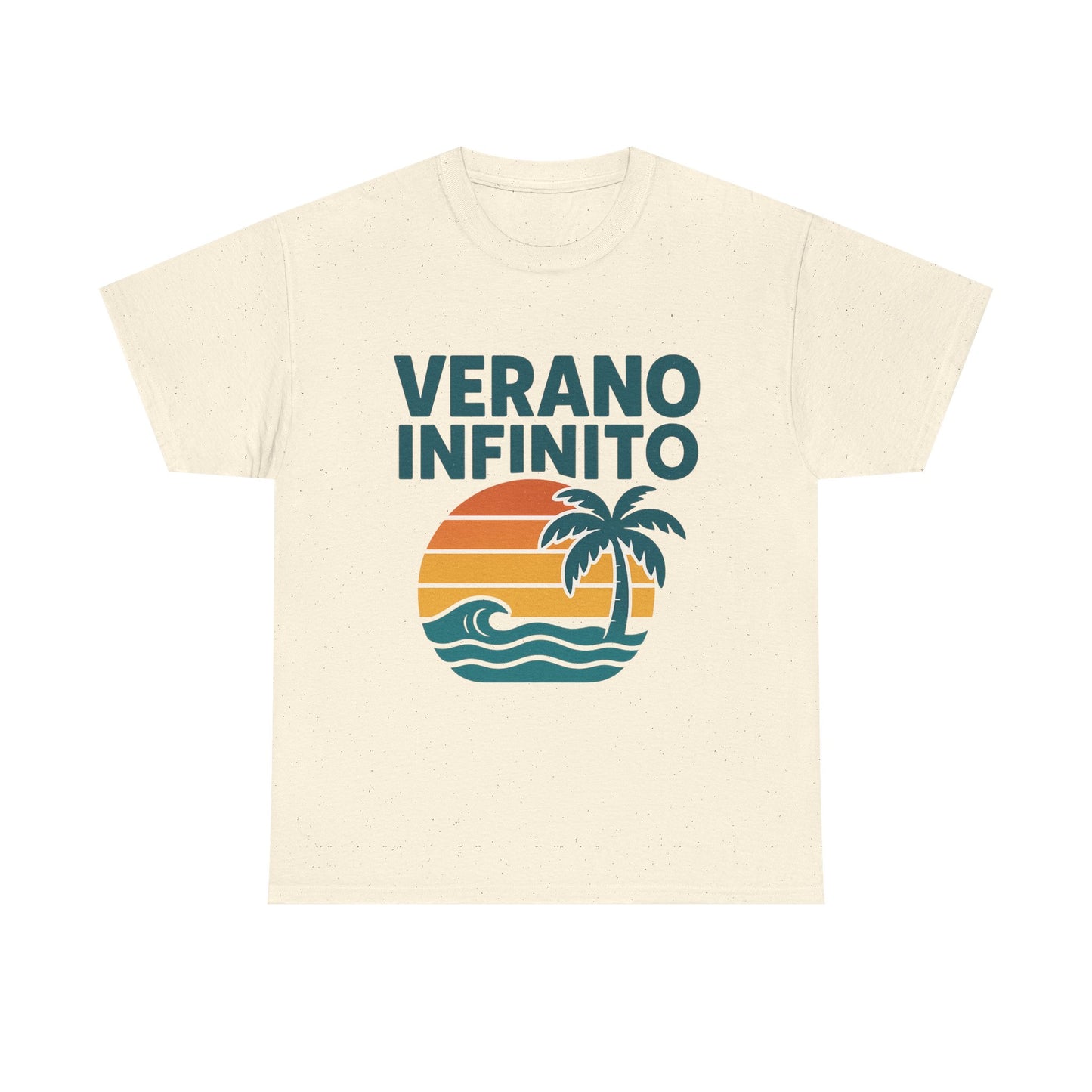Unisex Heavy Cotton Tee with 'Verano Infinito' Design - Summer Vibes, Beachwear, Casual, Vacation T-Shirt, Gift
