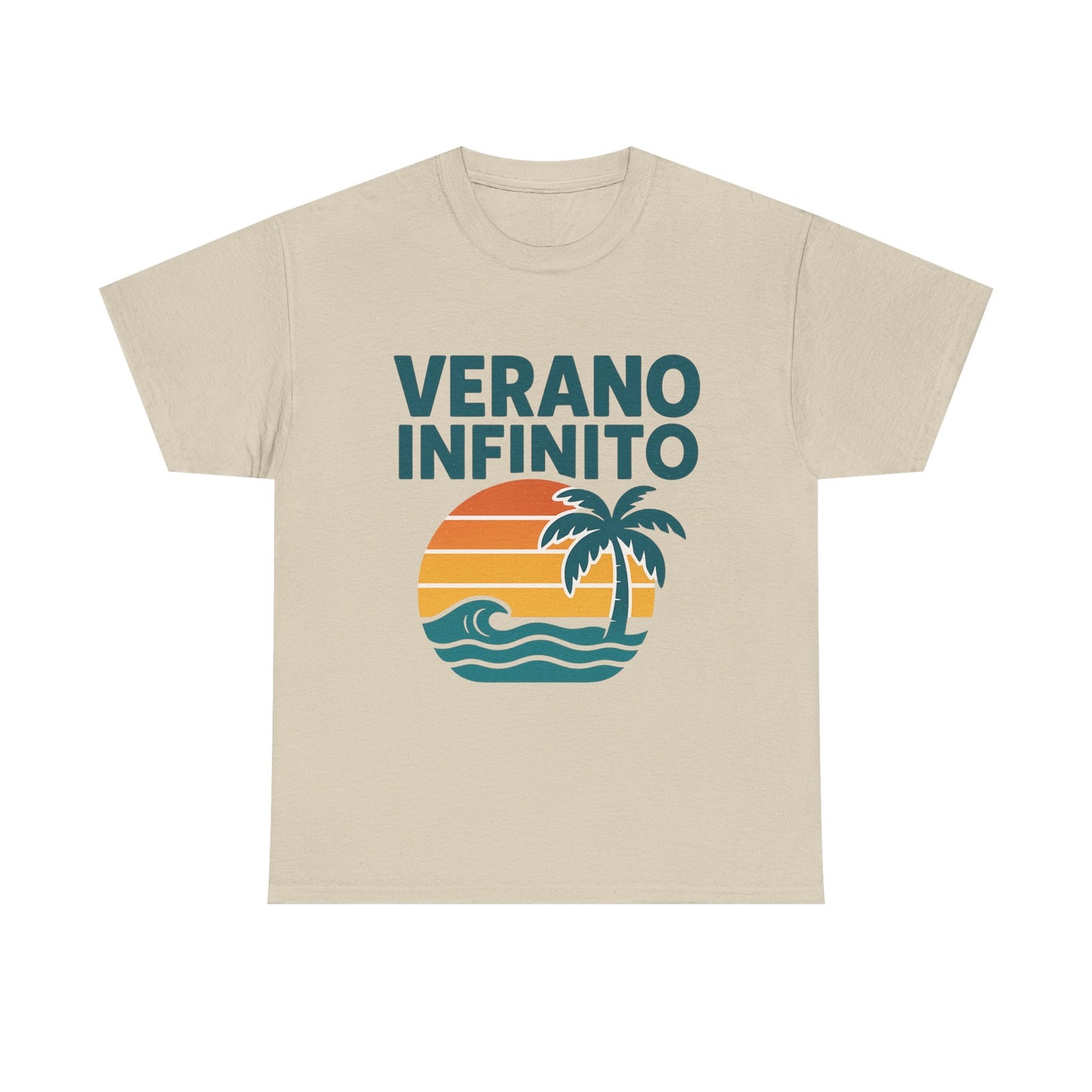 Unisex Heavy Cotton Tee with 'Verano Infinito' Design - Summer Vibes, Beachwear, Casual, Vacation T-Shirt, Gift