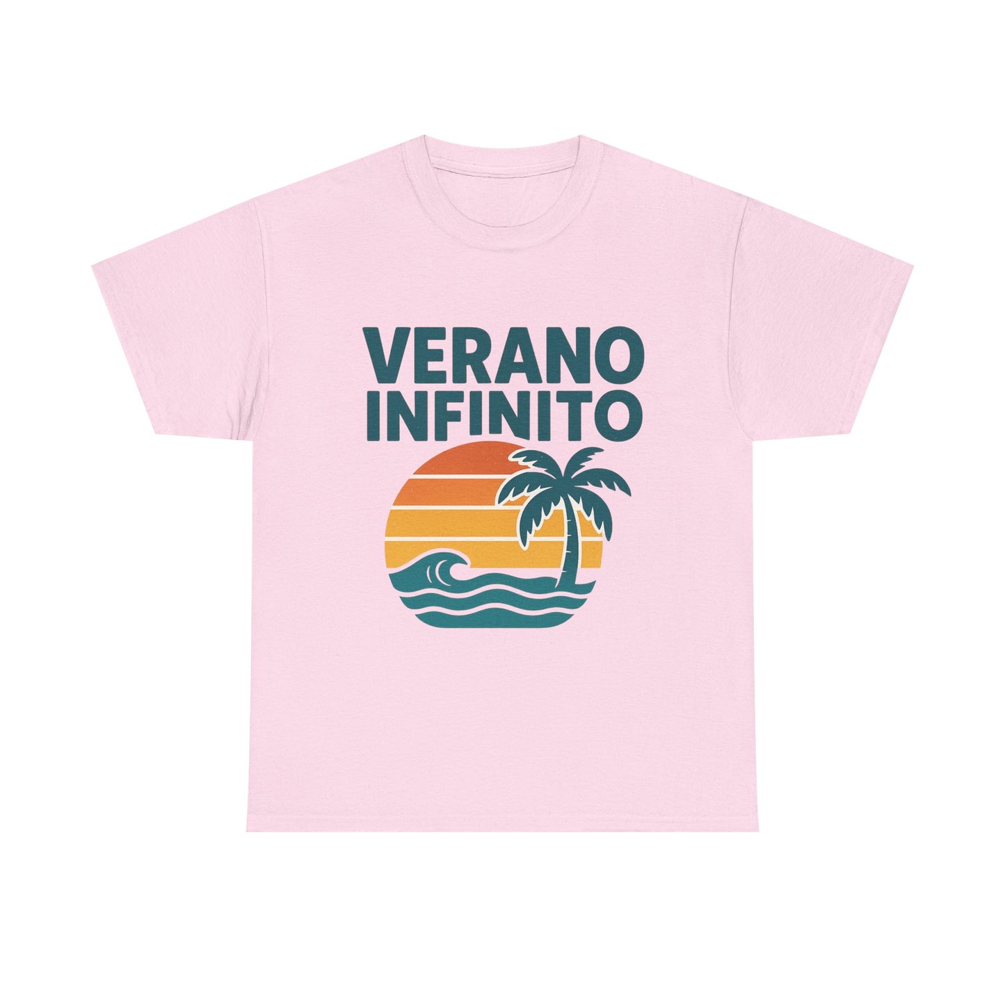 Unisex Heavy Cotton Tee with 'Verano Infinito' Design - Summer Vibes, Beachwear, Casual, Vacation T-Shirt, Gift