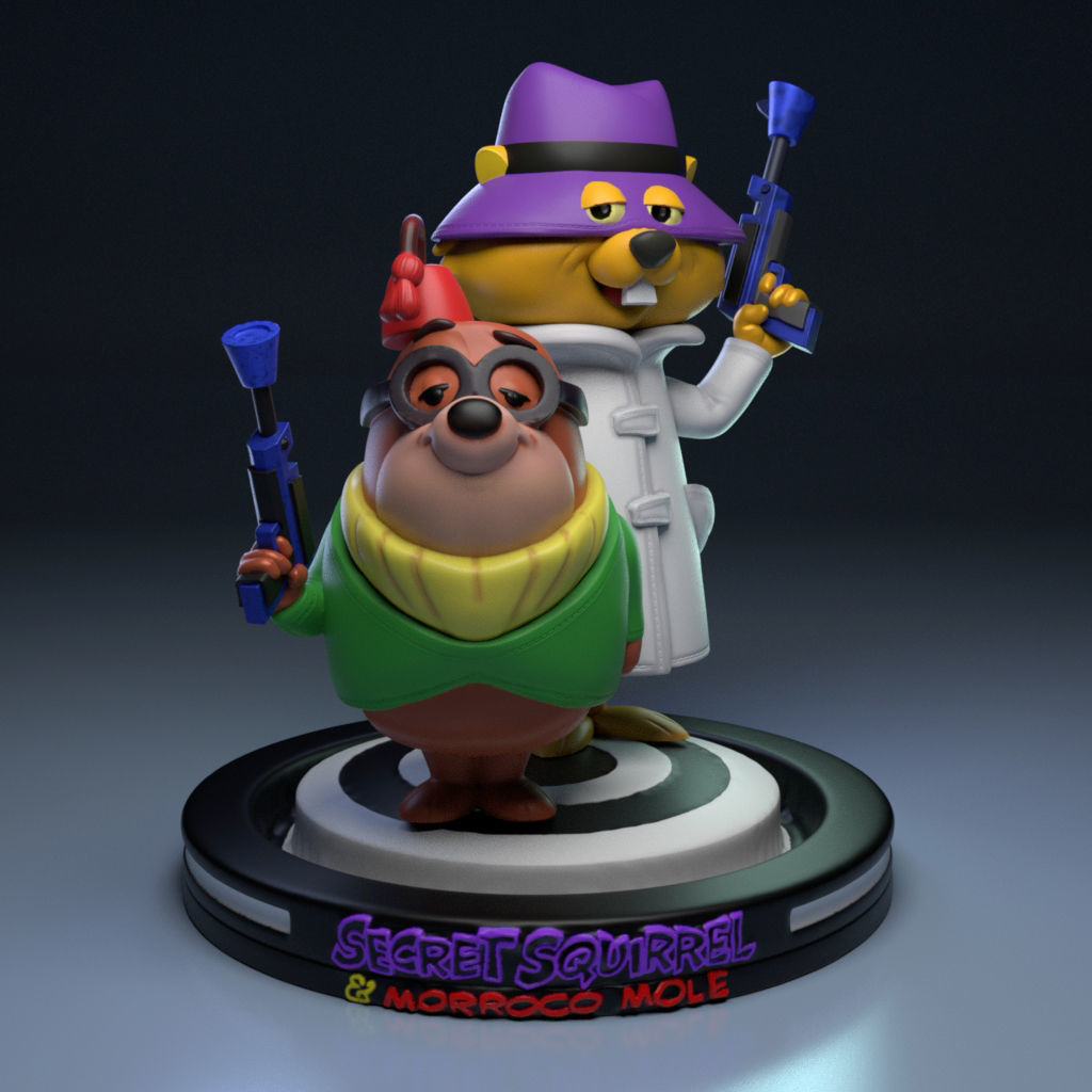 Figura Secret Squirrel 10 cm resina pintada a mano