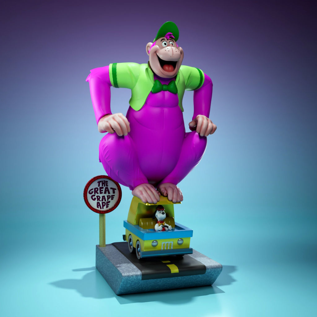 Figura the great grape ape resina 10cm pintada a mano