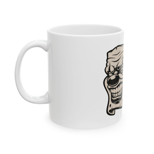 Ceramic Mug Taza con diseño de las dos caras, una llorando y la otra riendo