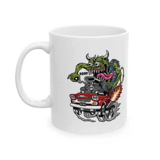 Mug - Alien En Coche Estilo Retro