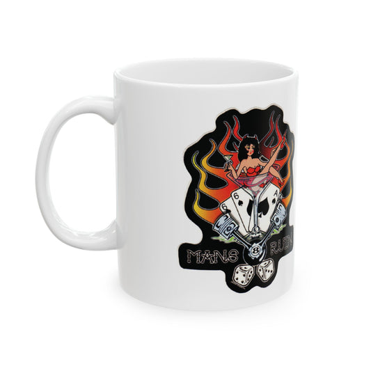 Mug Vintage Woman Poker Design, Mans 8 Ruin