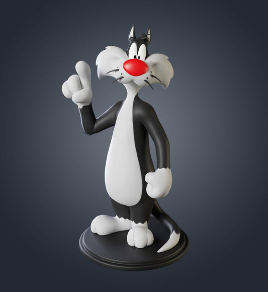Figura gato sylvestre 10cm resina pintada a mano